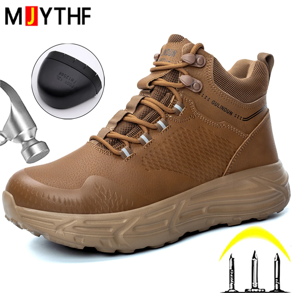 Large size 50 Work Boots Safety Shoes Men Widening The Steel Toe Cap Anti-Smash Protection Shoes Platform Security Boots Men