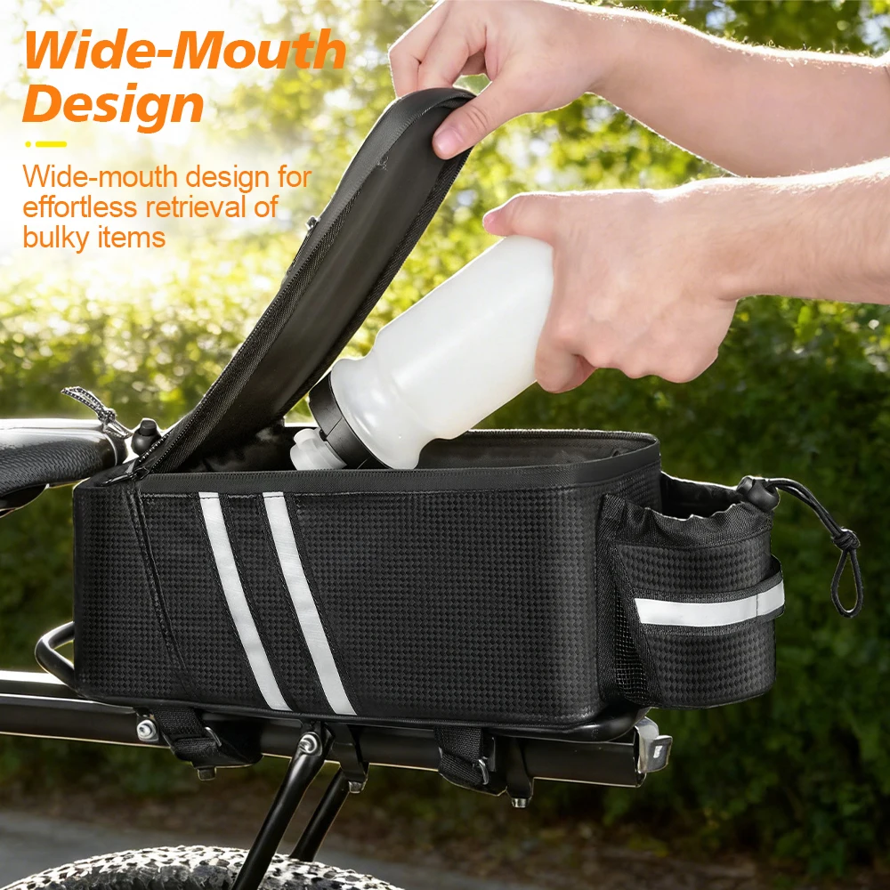 NEWBOLER 10L Fahrrad-Gepäckträgertasche, wasserabweisende Fahrradtasche, Fahrrad-Rücktasche, Bikepacking-Zubehör – Detail 6