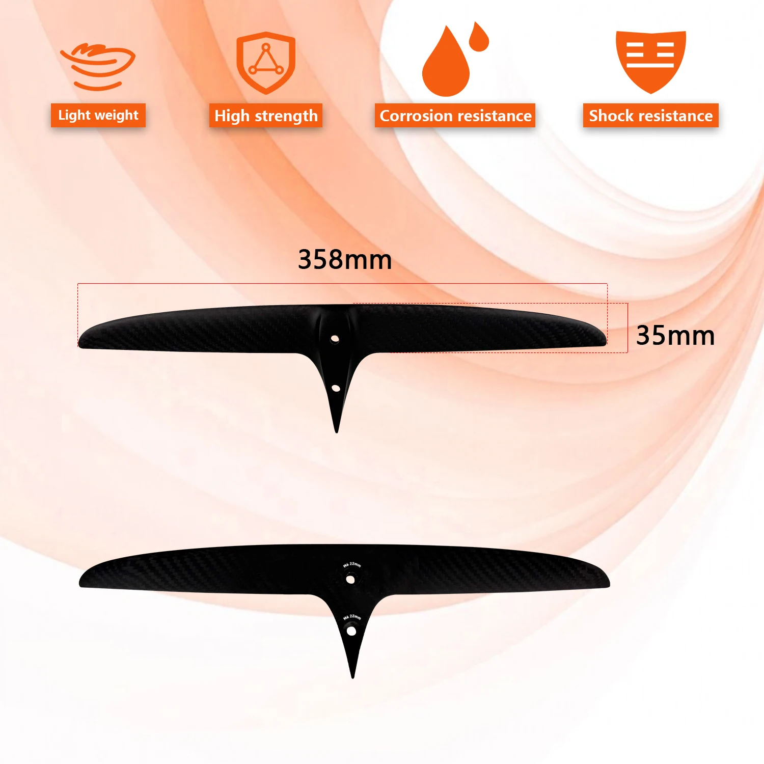 Lightweight Carbon T358 Rear Wing Hydrofoil Fittings Variety Sizes Skinny 358/35 Axis Stab Stabilizer Wing Surfing Accessories
