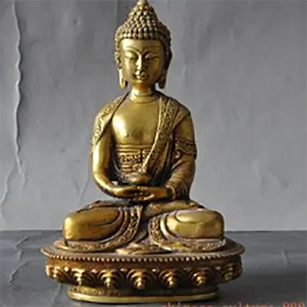 

15.5CM height s Old Bronze Hand Pure Copper Brass Home Tibetan Buddhism Bronze Shakyamuni Sakyamuni Buddha Staturoom