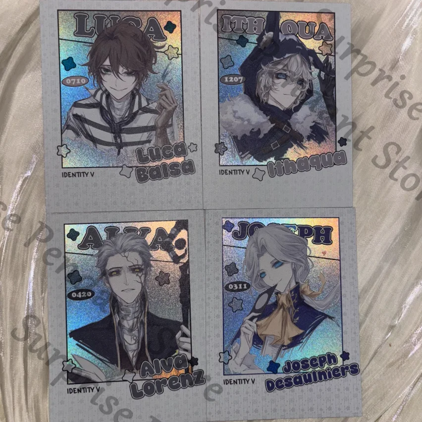Anime identidade v luca balsa ithaqua joseph desaulniers alva lorenz cosplay emblema câmera instantânea papel colorido cartão postal presente