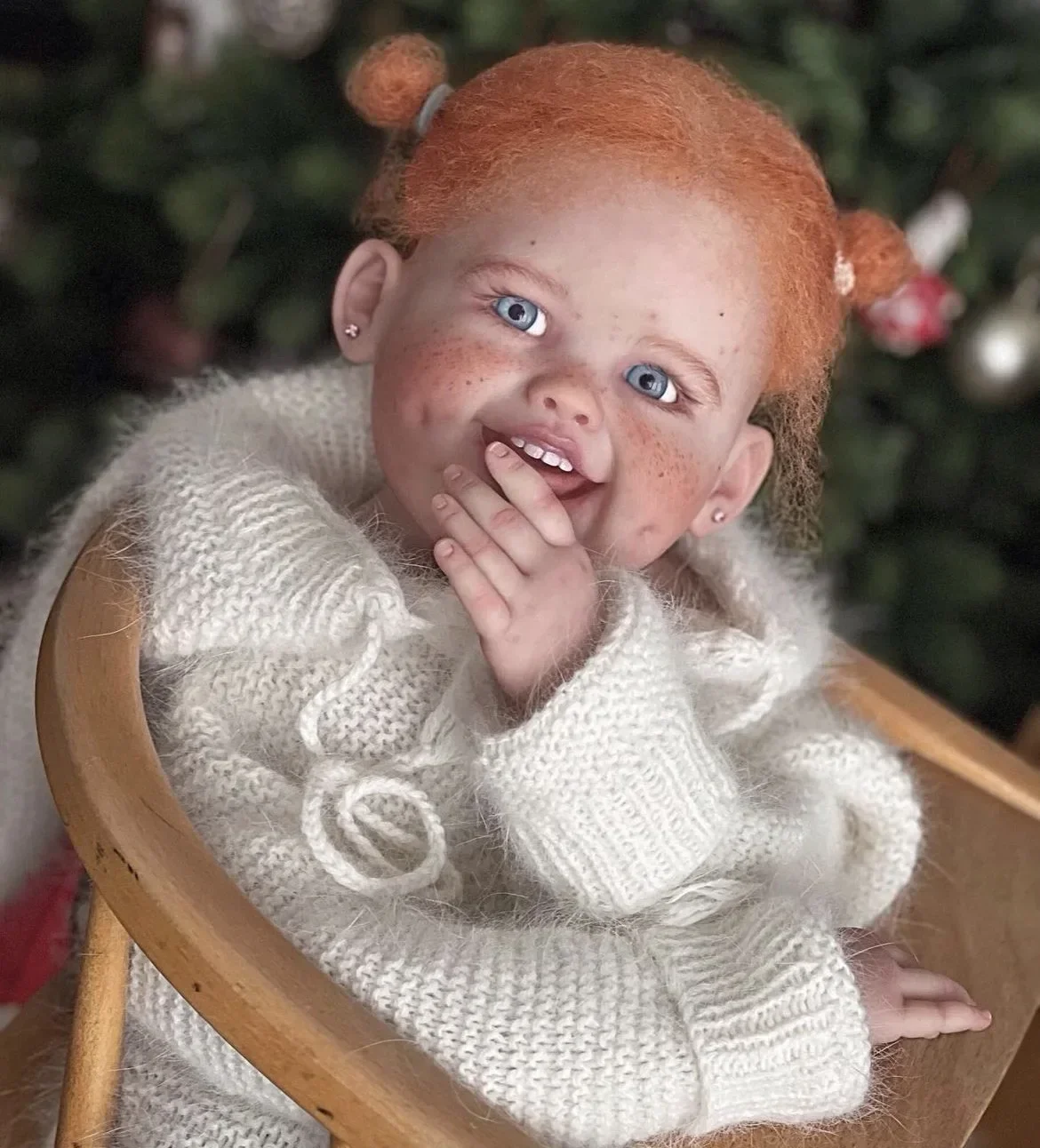 ตุ๊กตาเด็กเกิดใหม่ DLS Customized Limited Supply ขนาด 29 นิ้ว ผมสีส้มติดโคนด้วยมือ พร้อมฝ้า  ตุ๊กตาสำเร็จรูป