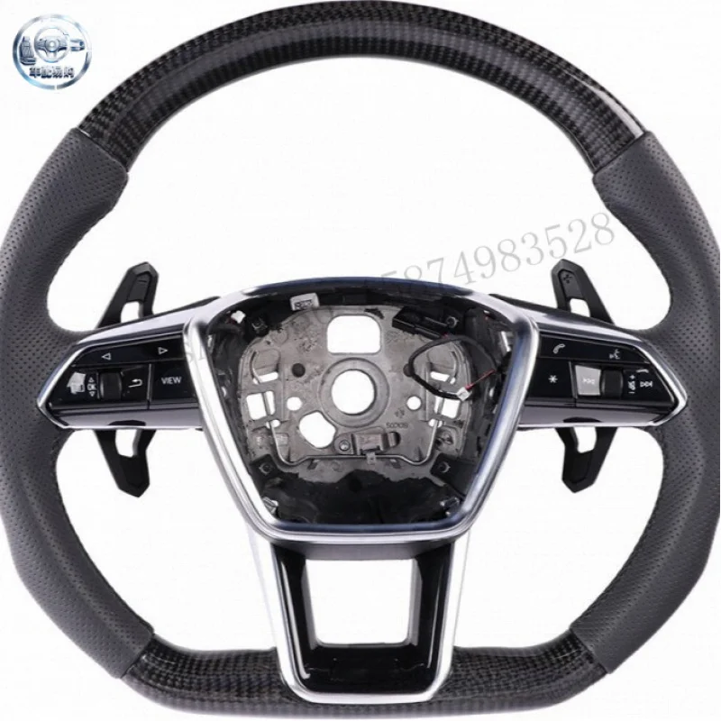 Suitable for Audi's new carbon fiber steering wheel with multi-function buttons and paddle shifters for modification and upgrade