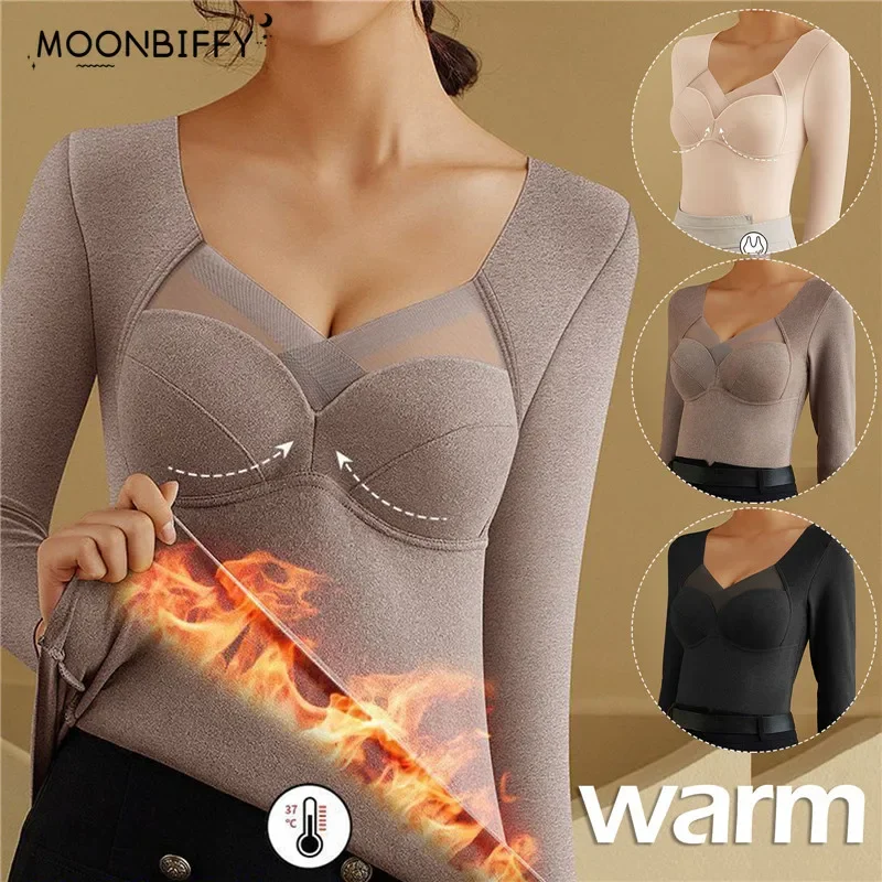 New Women Thermal Underwear Large Size Vest Thermo Lingerie Winter Clothing Warm Crop Tops Female Tank Top Undershirt Intimate