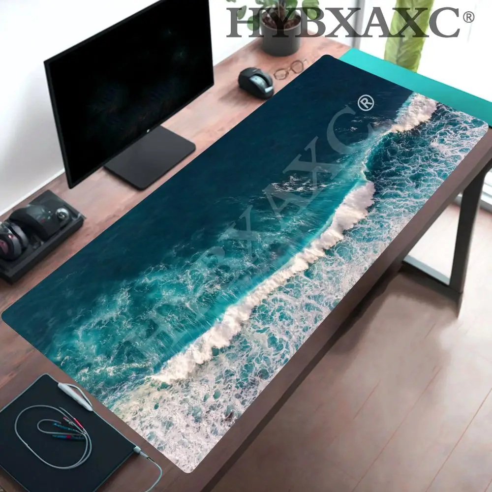 

HYBXAXC Aerial Ocean Wave Mouse Pad Turquoise Sea Nature Photography Anti-Slip Stable Table for Computer Keyboard Home Office