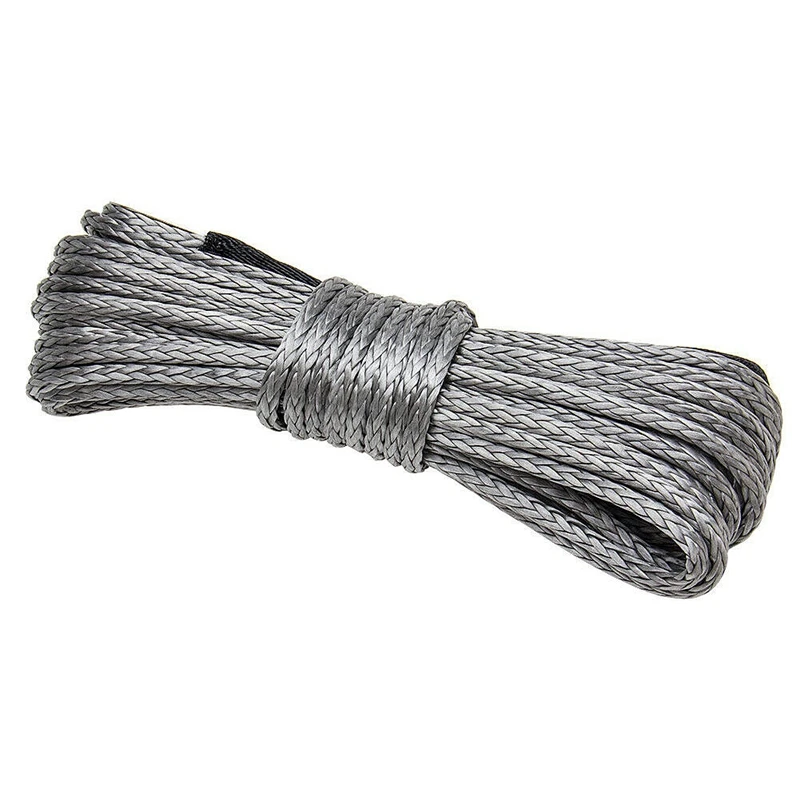 

NEW-Synthetic Winch Rope, 1/4 X 50Ft Synthetic Winch Rope Line Cable For ATV UTV SUV Truck Boat Winch