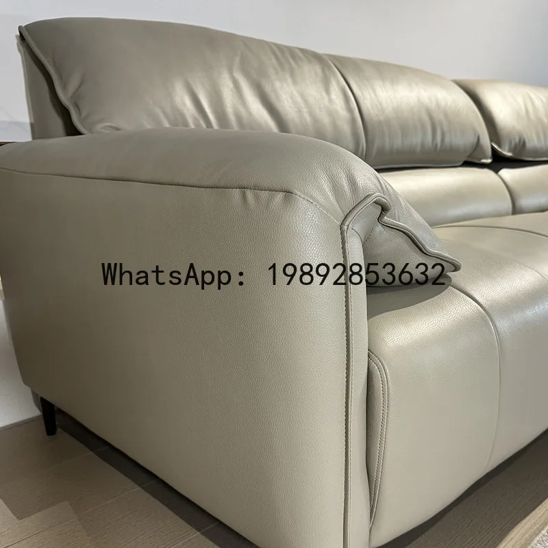 

4-10 elephant ear top grain leather sofa - genuine leather sofa for living rooms of all sizes