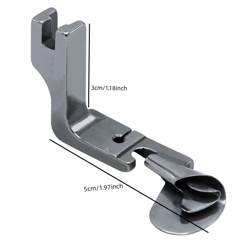 Máquina De Costura Industrial, Curvo Hemming Pé, Saia De Chiffon De Seda Crimping Presser Foot, Hem Pull Tube