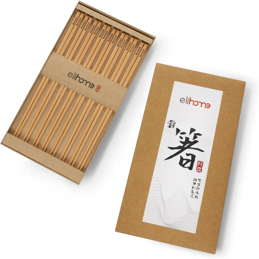 

Палочки для еды Elihome премиум-класса из деревянного волокна, можно мыть в посудомоечной машине, термостойкие многоразовые японские китайские палочки для еды для столовой и вечера