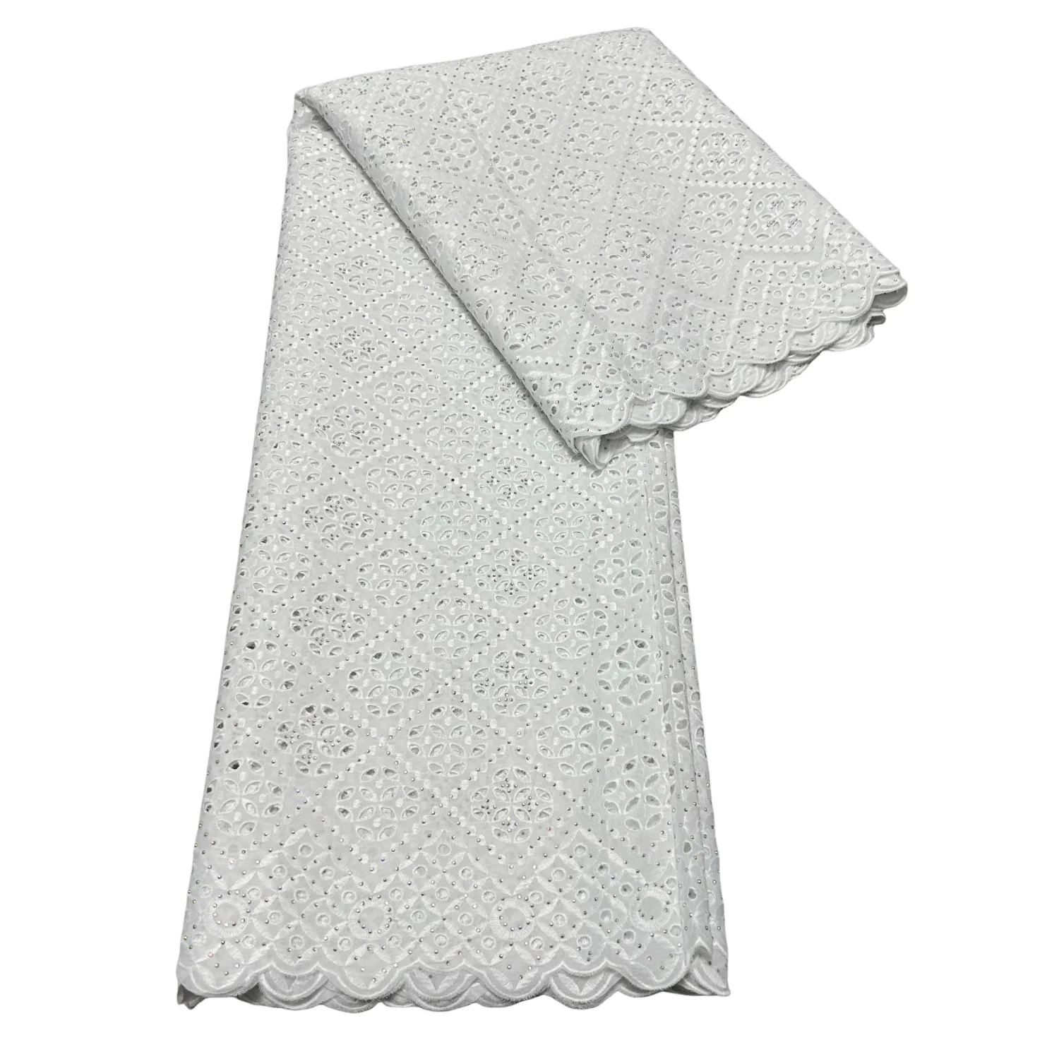 

Австрийская швейцарская вуаль, кружевная ткань, 2025 год, новейшая хлопковая кружевная ткань с нигерийскими африканскими камнями для шитья вечерних платьев