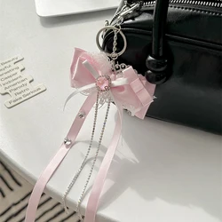 Korean Lace Bowknot Keychain Kawaii Sweet Bow Ribbon Keyring Girly Bag Pendant Backpack Charm Best Friend Gifts