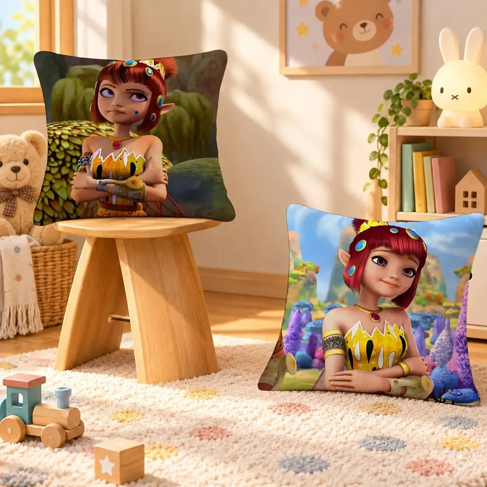 Cartoon Mia And Me Unicorn Cushion Cover Personalized Soft Plush Pillow Living Room Home Sofa Bedroom Office Car Cushion