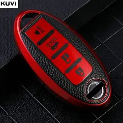 Leather TPU Car Key Case Cover For Nissan Leaf Micra Qashqai J11 J10 X Trail T32 Versa Note Patrol Key Fob Cover Accessories