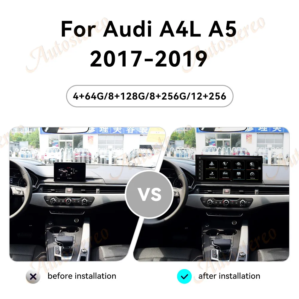 أندرويد 14 15.8 بوصة Carplay لأودي A4L A5 2017-2019 سيارة مشغل وسائط متعددة لتحديد المواقع والملاحة راديو السيارة شاشة رئيس وحدة السيارات #5