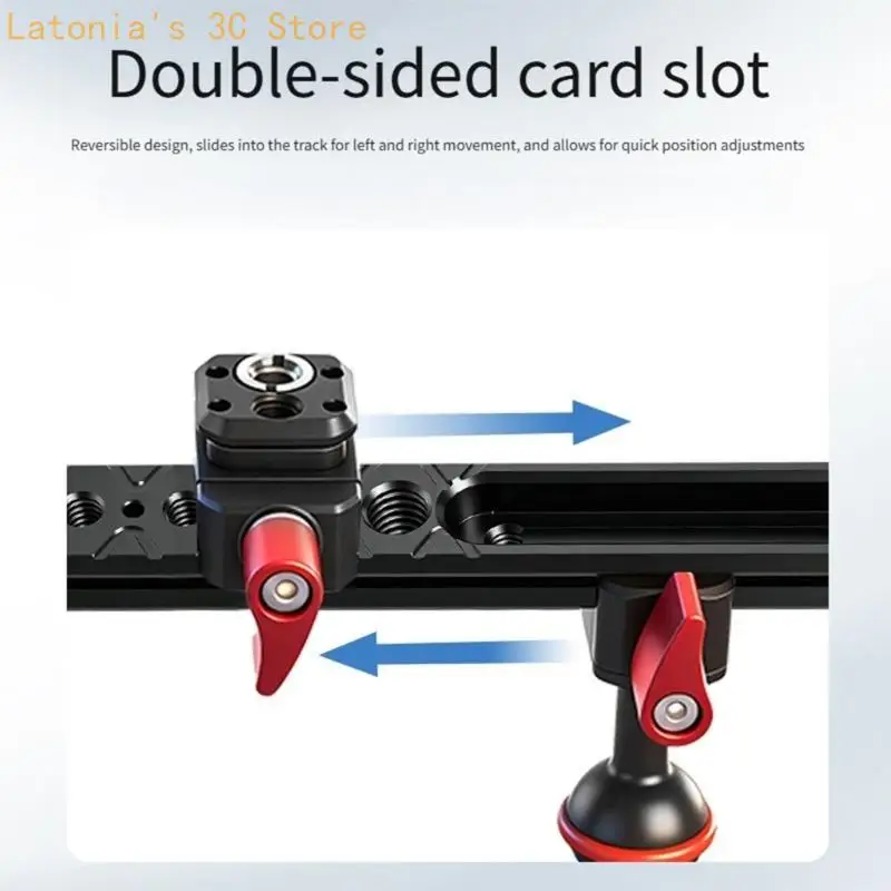 Professionelle verschiebbare Stangenhalterung für Kamera-Rig 1/4 Zoll 3/8 Zoll Gewindelöcher Knöpfe X3UB – Detail 5