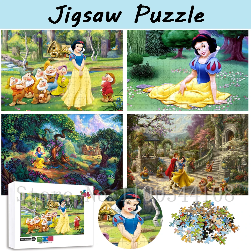 

Snow White and The Seven Dwarfs Jigsaw Puzzles for Adulrs Dianey Cartoon 300/500/1000 Pieces Puzzles Stress Reloef Assemble Toys