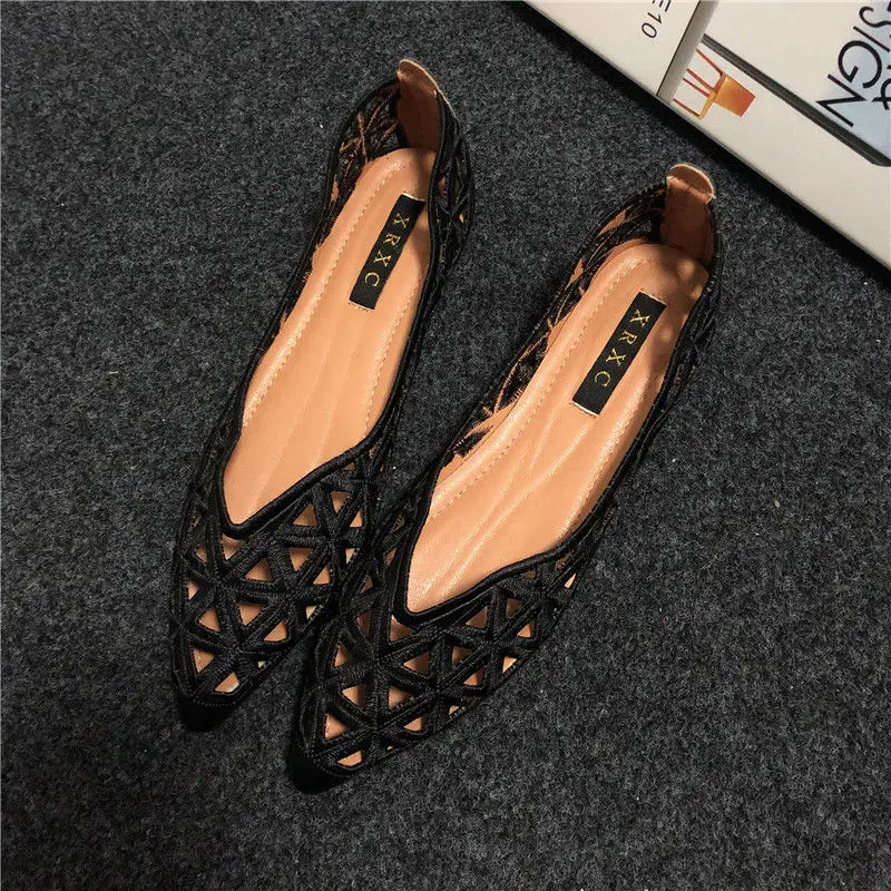 Fashion Women Ballet Shoes Leisure Flat Shoes Woman New Summer Breathable Comfortable Soft-soled Single Pointed Toe Shallow