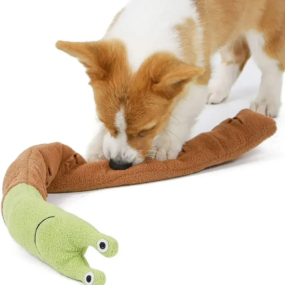 Dog Squeak Toys Pet Sniffing Plush Snails Toys Tibetan Food Molar Puzzle Dog Toys Interactive Dog Puzzle Toy Feeder Pet Supply