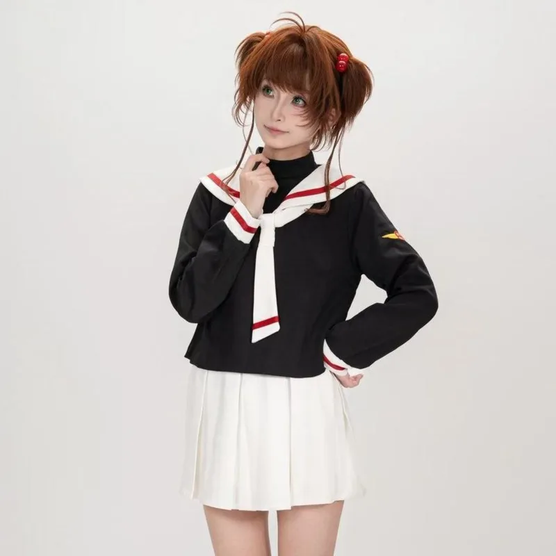 Cardcaptor Sakura Cosplay Costume Kinomoto Sakura Autumn School Uniform JK Sailor Outfit for Girls Halloween