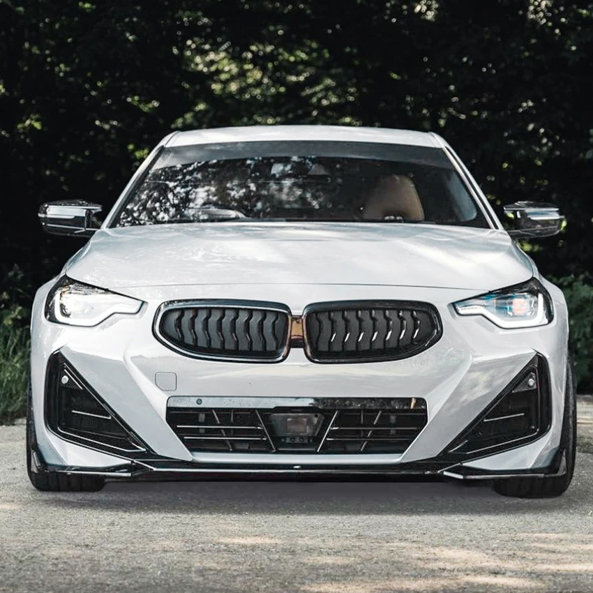 BMW 2 시리즈 G42 218i 220i 220d 230i 쿠페 M 스포츠 2022 2023 2024 프론트 범퍼 립 턱 스포일러 스플리터 디퓨저 바디킷 썸네일 2