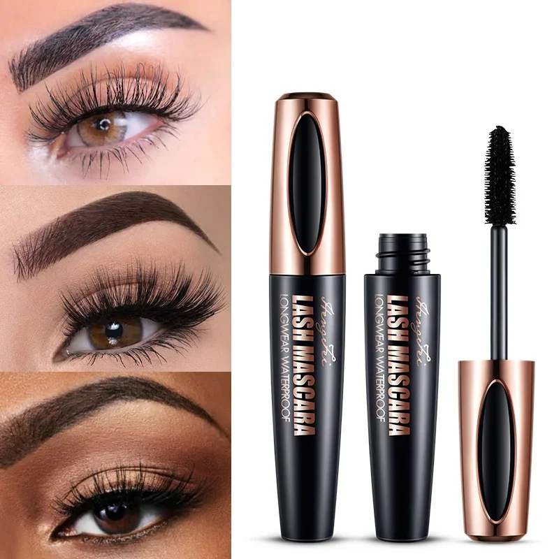 Wasserdichte Anti-Schweiß-Mascara verlängert Wimpern verlängerung schwarze Seiden faser Mascara weibliche nicht verschmierte Mascara Make-up Kosmetik