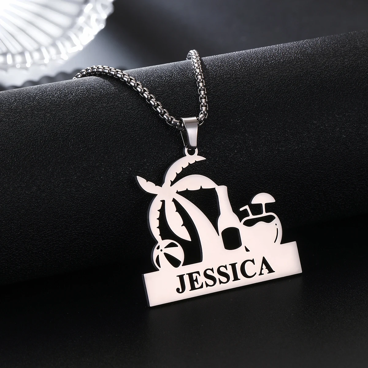 

Custom Tree Name Necklace Jewelry Stainless Steel Gold Color Nameplate Pendant Personalized Necklace Women Daily Wearing