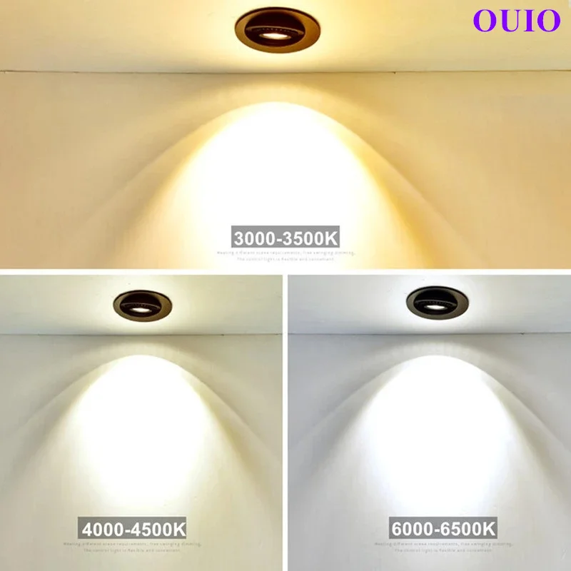 Imagem -05 - Ângulo Rotativo Regulável Recesso Ajustável Led Downlights 7w 12 15 20 Cob Luzes de Ponto Teto Ac90260v Lâmpada de Fundo