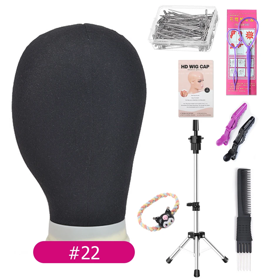 

Training Mannequin Head Canvas Block Head Display Styling Mannequin Manikin Head WigTripod Stand Free Get T Pins Wig Install Kit