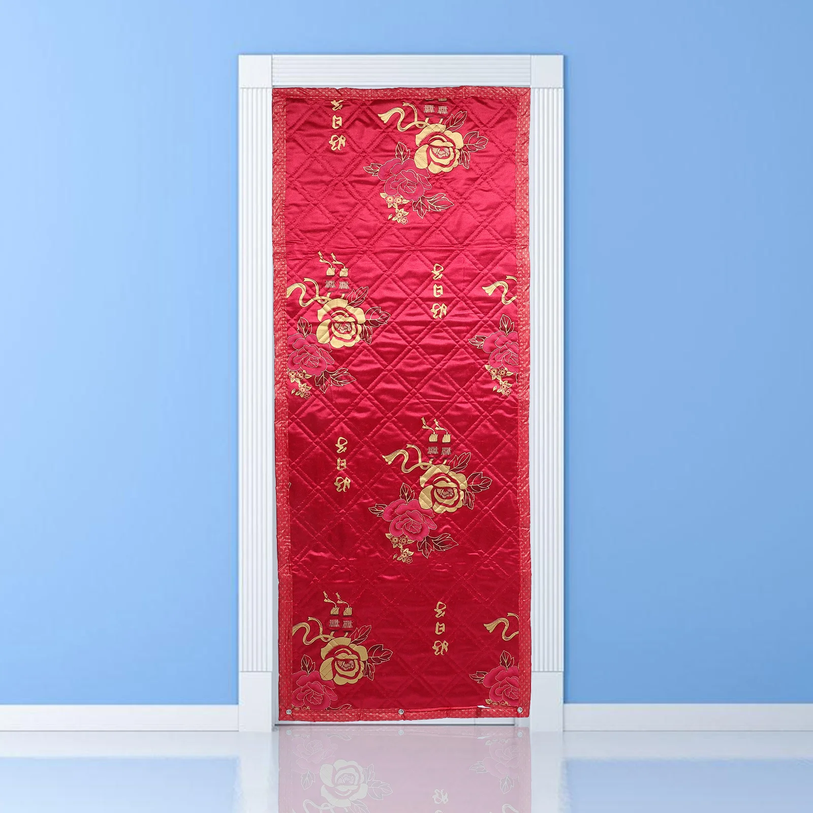 ستارة باب معزولة سميكة مقاومة للماء وعازلة للصوت للشتاء الحراري سهلة التركيب غطاء مدخل داخلي ستارة باب معزولة #5