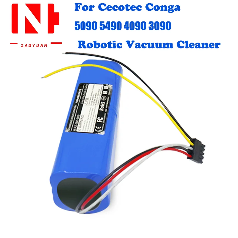 

14.4V 6500mAh MH1-4S2P-300S Battery For CECOTEC CONGA 5090 5490 4090 3090 Robot Vacuum Cleaner Accessories Spare Parts Tool