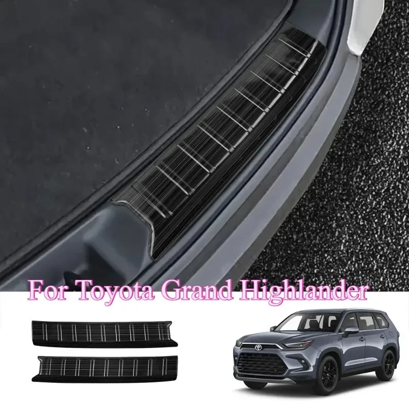 

For Toyota Grand Highlander 24-25 Stainless steel Built-in rear guard inner sill cover decorative strip Exterior car accessories