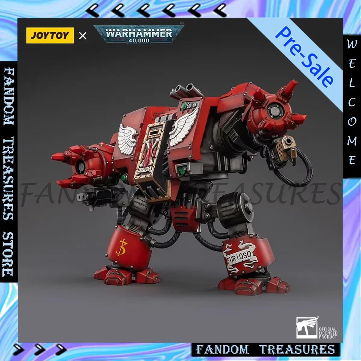 JOYTOY Warhammer 40k 1/18 Action Figure Blood Angels Furioso Dreadnought Brother Samel Anime Figurine Collectible Gk Model Toys