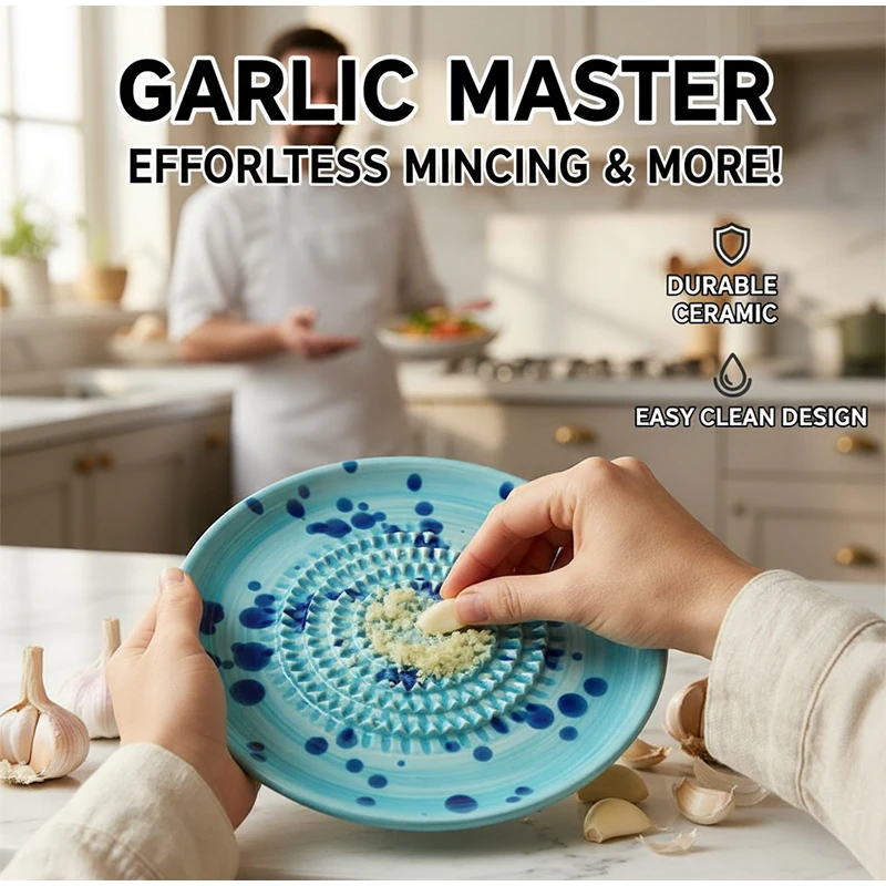 

Japanese Style Manual Grinder Garlic Ginger Grinder Splashed Ink Durable Ceramic Complementary Food Grinding Dish Kitchen Tool