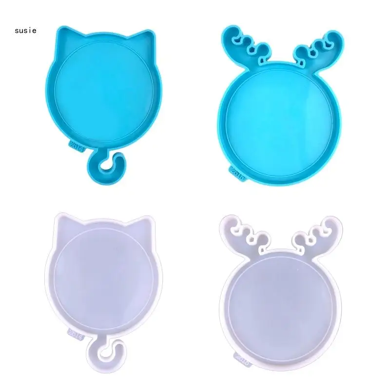 

X7YA Epoxy Resin Silicone Tray Mold Resin Molds Cup Mat Epoxy Casting Mold