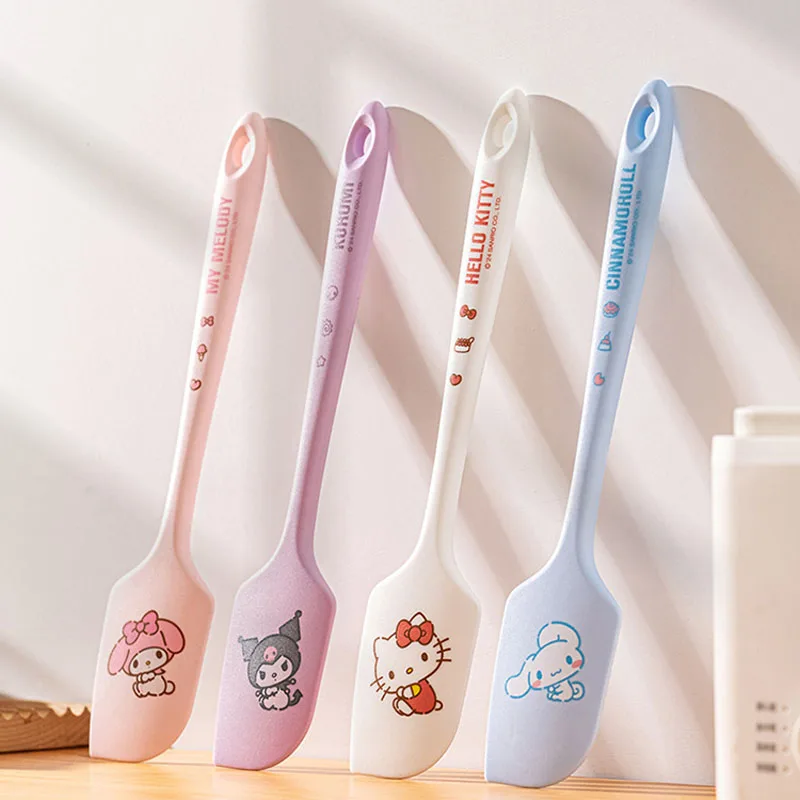 Kawaii My Melody Kuromi Hello Kitty Food Grade Silicone Spatula Anime Sanrio Girly Heart Cute High Temperature Resistant Spatula