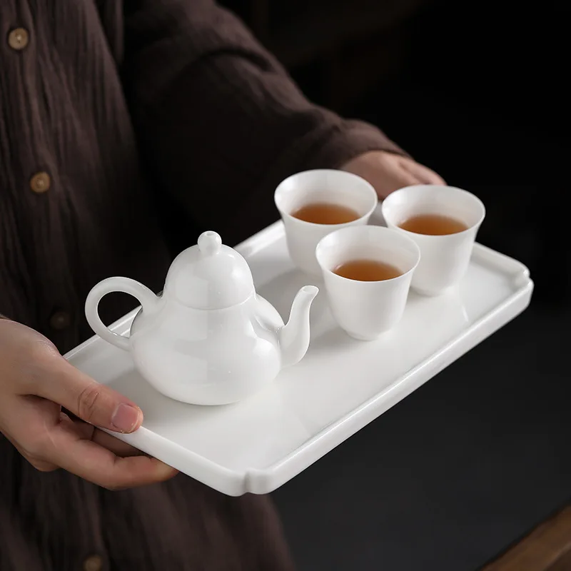 

Нефритовый толстый белый чайник - керамический простой заварочный горшок Dehua