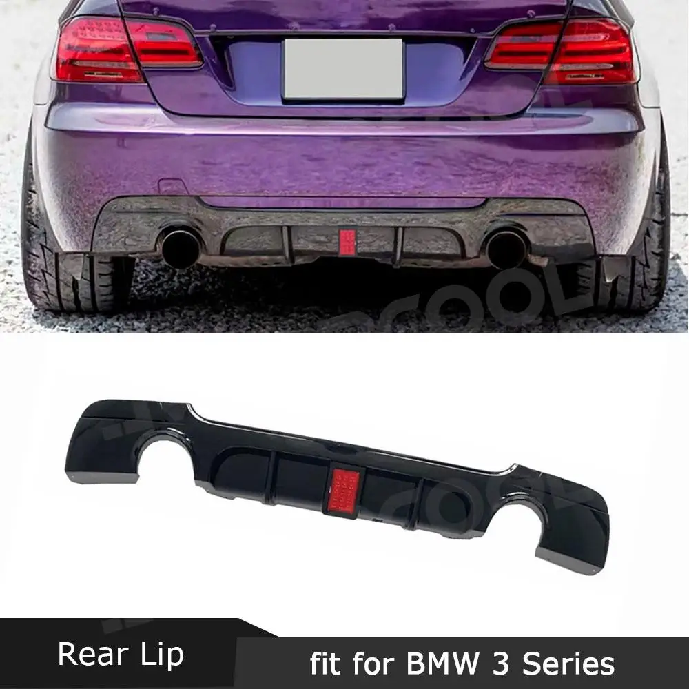 Car Rear Bumper Diffuser for BMW 3 Series E90 M Sport Sedan 4 Door 2005-2012 With LED Light Replacement Accessories