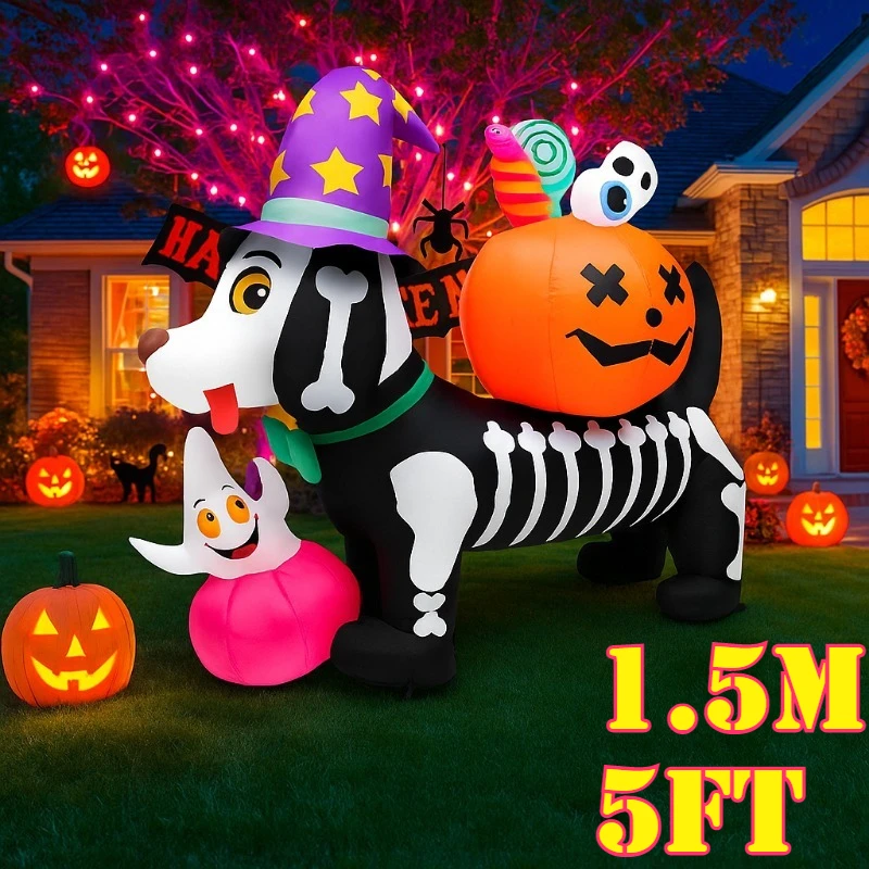 

5 футов Хэллоуин надувная игрушка Декор кошка тыква модель украшения вечерние и праздничные украшения открытый сад двор газон окно декор