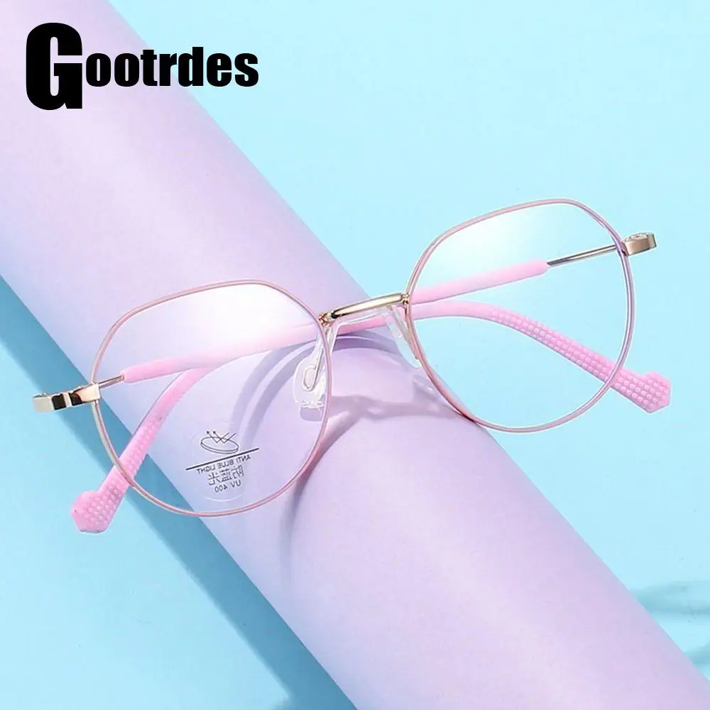 Ultra Light Silicone Anti -blue Light Glasses for Kids Fashion Retro Nerd Eyewear Children Eye Protection Computer Eyeglasses