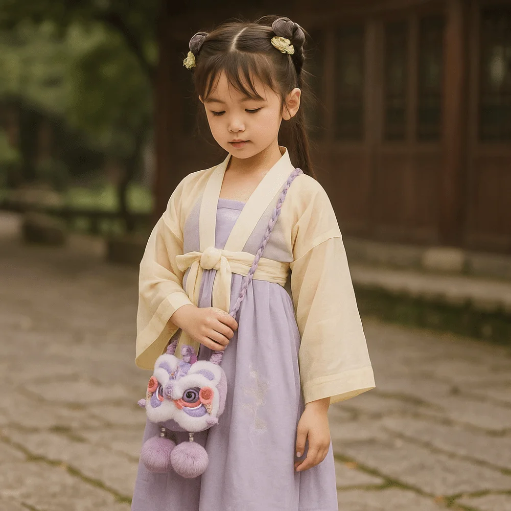 محبوك السنة الجديدة حقيبة كتف مهرجان الربيع تخزين الأطفال حقيبة الأسد محفظة نسائية للعملات المعدنية النمط الصيني الكروشيه الأسد حقيبة الرقص #4