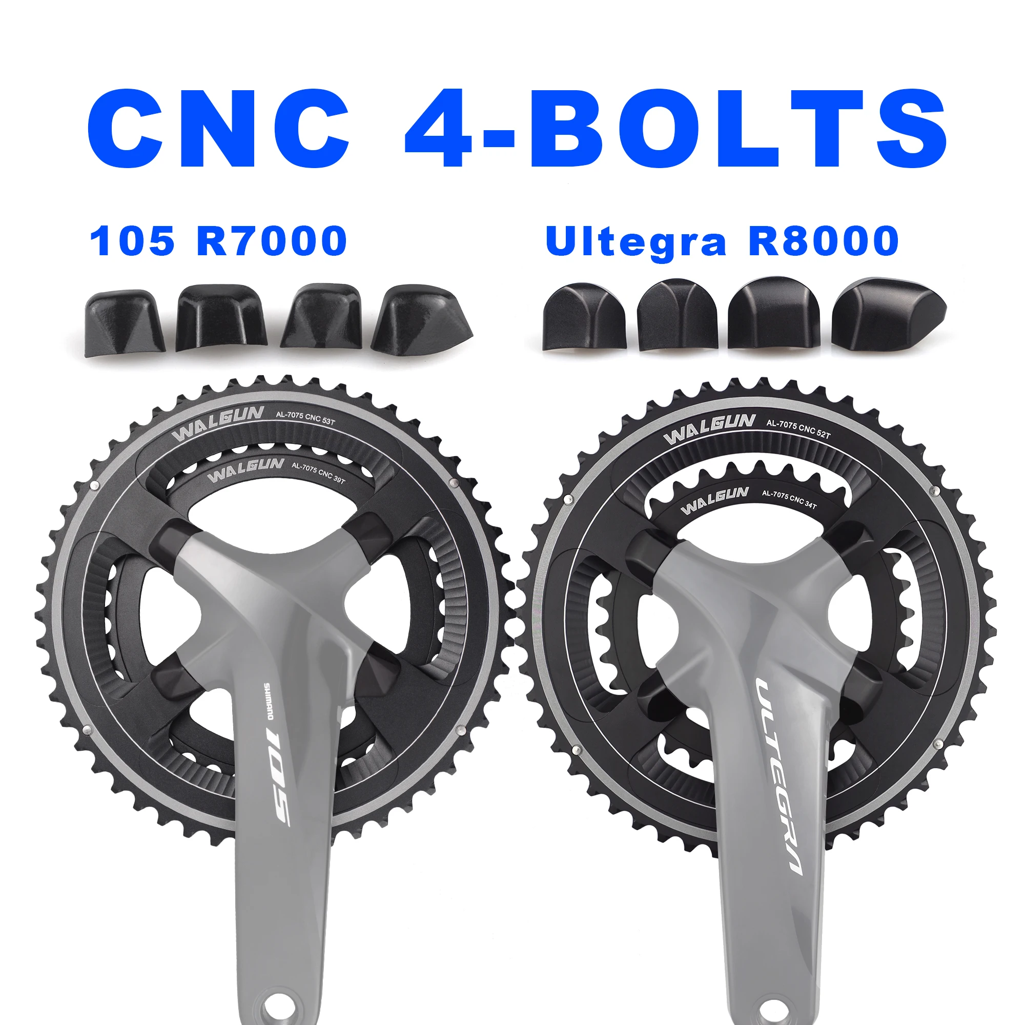 WALGUN Road Bike Chainring 110BCD 4 Bolts Double Bicycle Chain Wheel 50t-34t 52t-36t 53t-39t 105 R7000 Ultegra R8000 Chain Ring