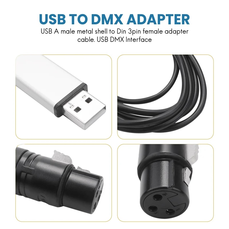 DMX512 USB DMX-interfaceadapter LED-podiumverlichtingscontroller, USB naar DMX-interfaceadapter, DMX-controller