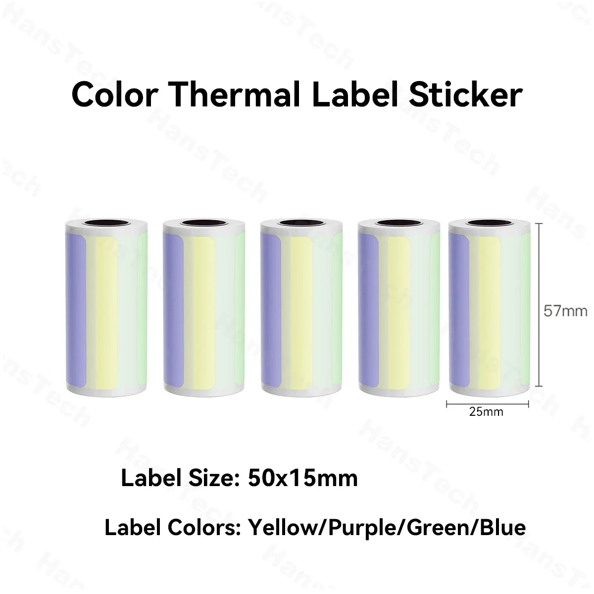 15mm 30mm Color Sticker Label White Thermal Label 57mm BPA Free for Peripage A6 Cute Cat C9 Paperang P1 Phomemo T02 Junk Jingle