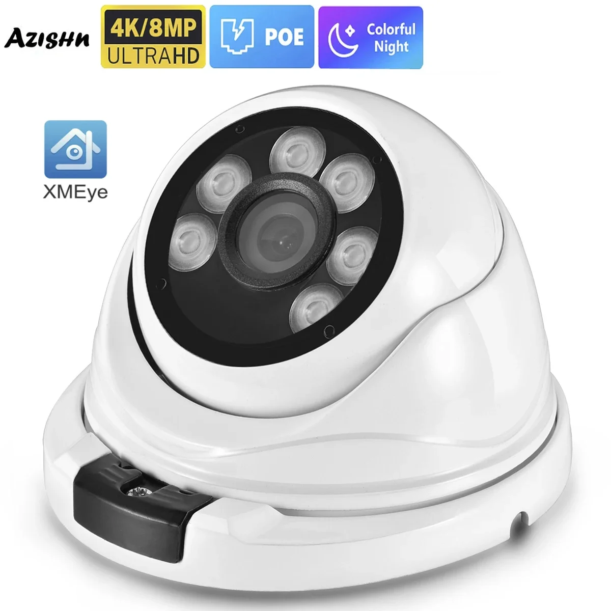 

Full Color 2.8mm Wide Angle 8MP 4K IP Camera Outdoor Metal Dome Face Detection Onvf 5MP 4MP POE Video Security Camera APP XMEYE