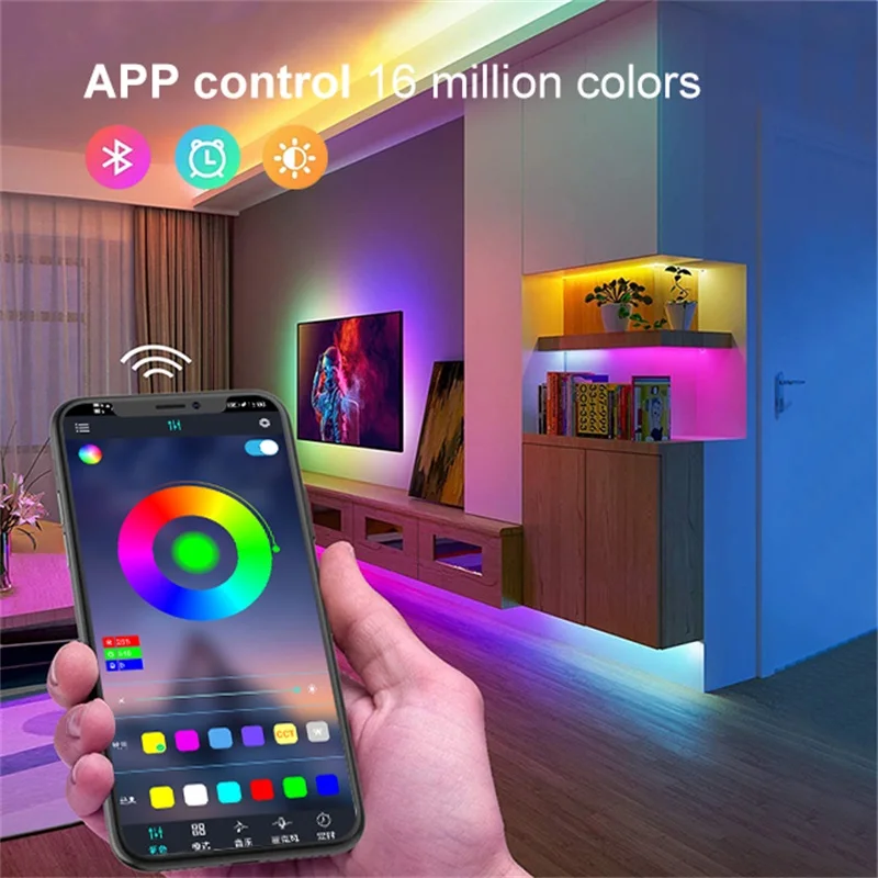 5050 RGB Sync cambia colore Smart App Control LED Strip Lights retroilluminazione TV USB per interni