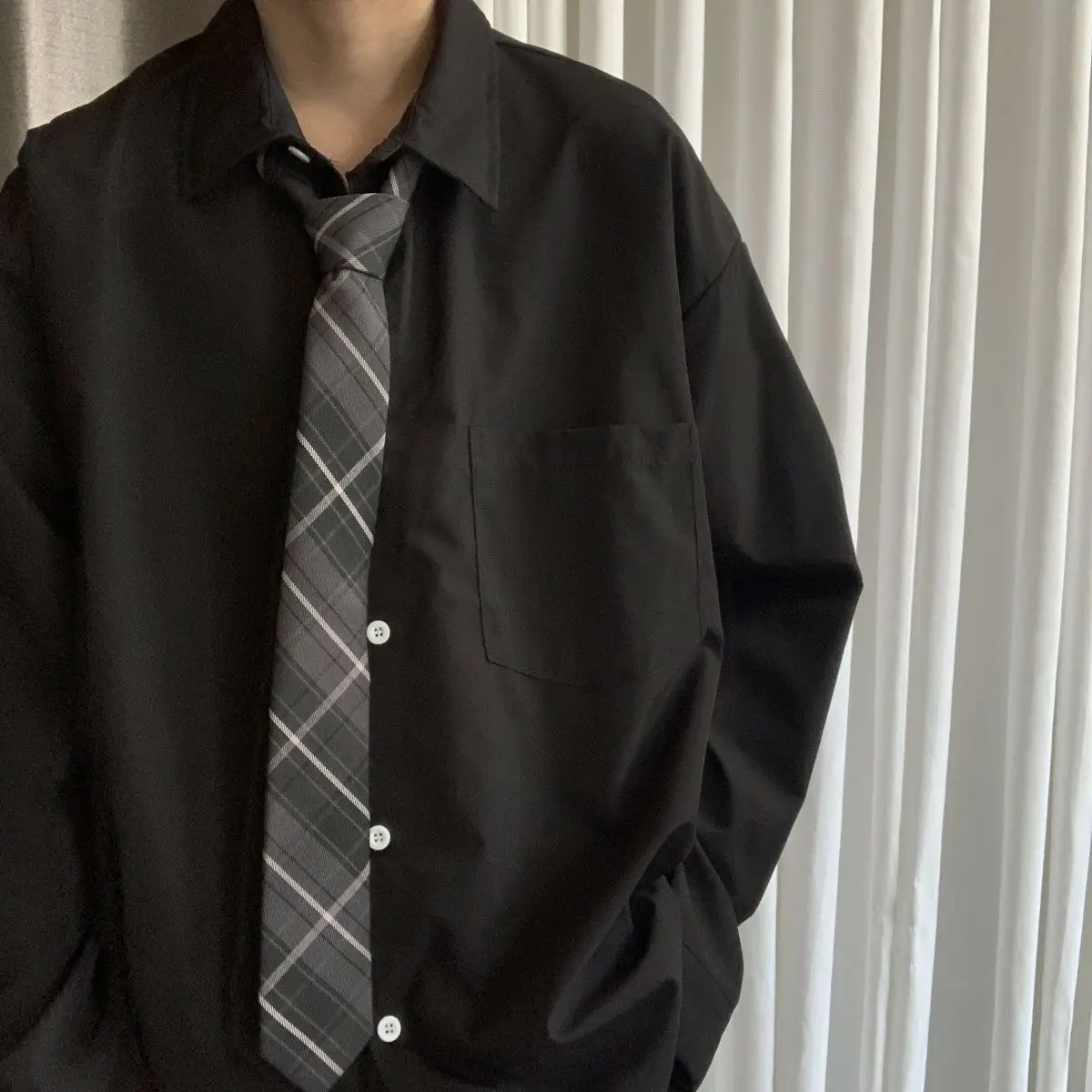 gravata-xadrez-estilo-colegial-de-alta-qualidade-para-casais-acessorio-de-moda-masculino-com-padrao-gingham-dk
