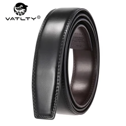 VATLTY 2021 No Buckle Leather Belt for Men 3.5cm Natural Cowhide Trouser Belt Non-porous Black Belt Girdles Male Gifts