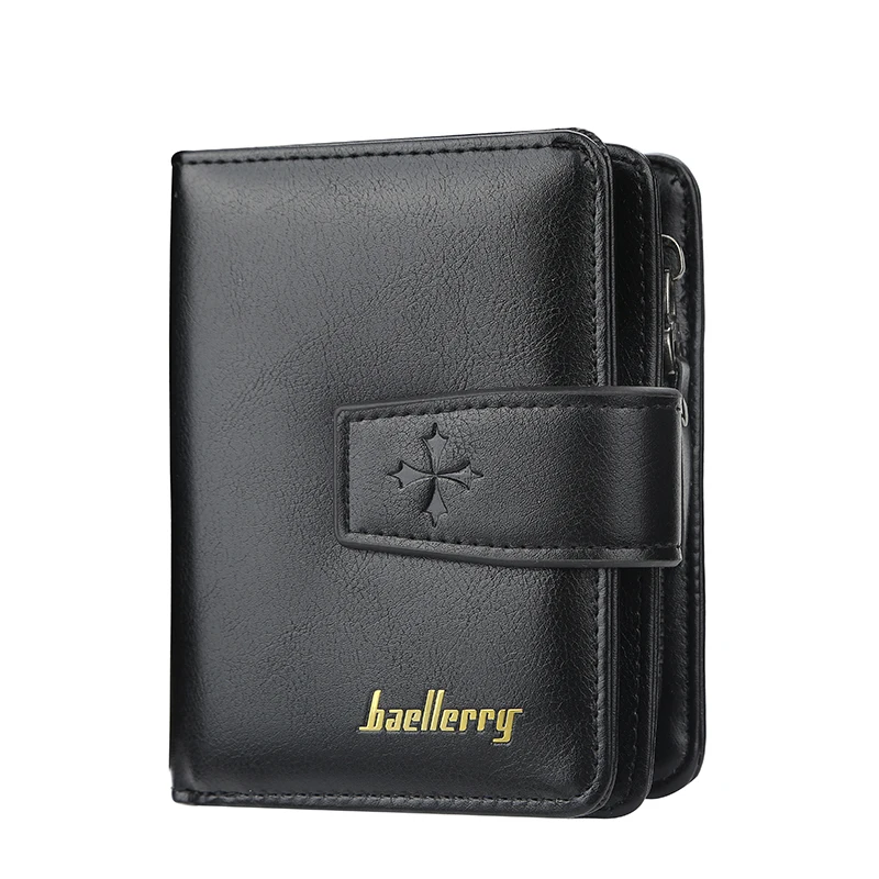 Trendige Herren-Geldbörse mit Schnalle, kurze Geldbörse im schlichten Street-Style, modisches Herren-Accessoire mit mehreren Kartenfächern, multifunktionale Herren-Geldbörse mit großem Fassungsvermögen. – Detail 2