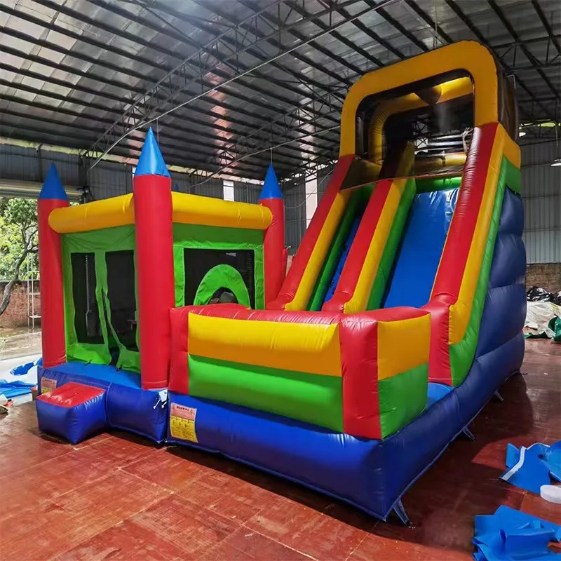 Family Outdoor Inflatable Trampoline Safe and Secure Bouncy Castle Trampoline Park for Children and Adults to Practice Jumpingpr