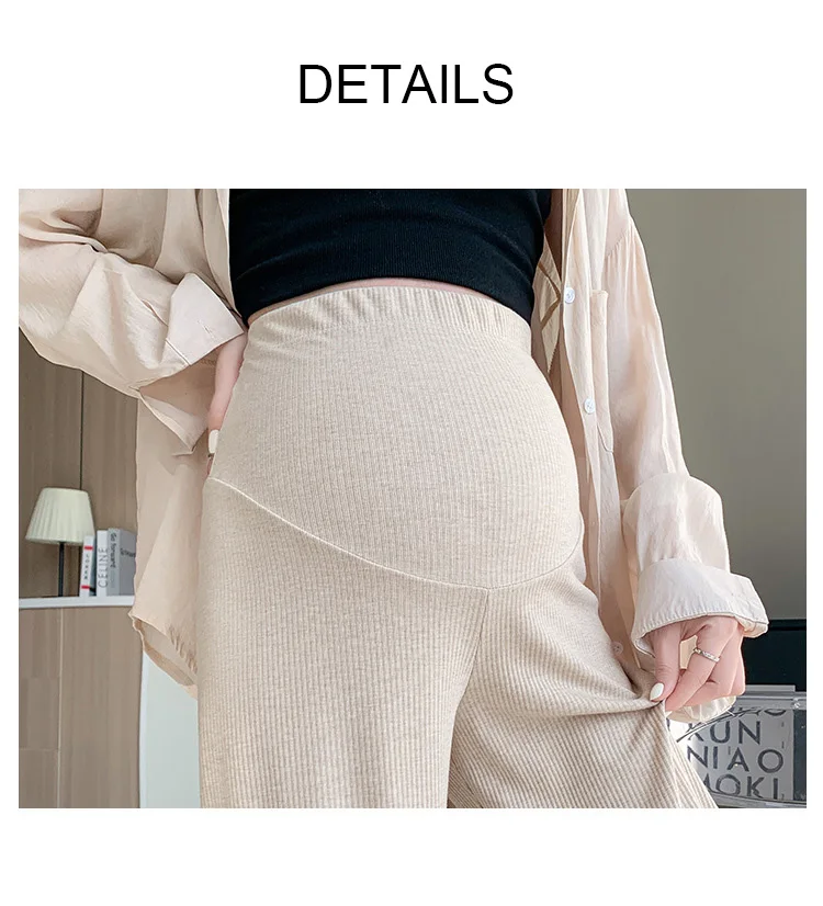 Autumn Fashion Maternity Long Straight Pants Wide Leg Loose Belly Trousers Clothes for Pregnant Women Pregnancy Clothing